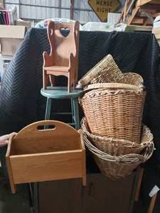 Baskets, Magazine Rack, Doll Chair
