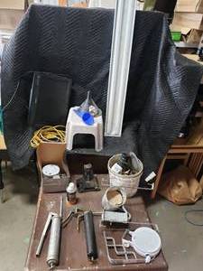 Grease Guns, Shop Light, Funnels and More Garage Items