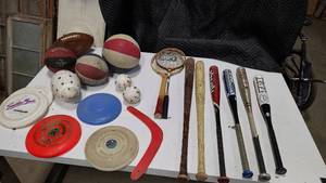 Frisbees, batts and other outdoor games