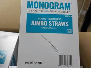 Case of Monogram Jumbo Straws Plast...