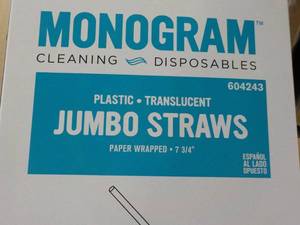 Case of Monogram Jumbo Straws Plast...