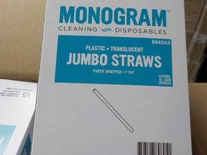 Case of Monogram Jumbo Straws Plast...