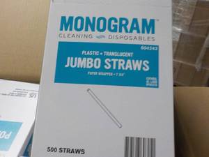 Case of Monogram Jumbo Straws Plast...