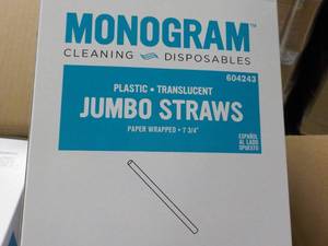 Case of Monogram Jumbo Straws Plast...