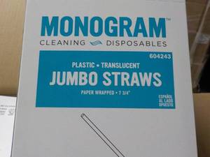 Case of Monogram Jumbo Straws Plast...