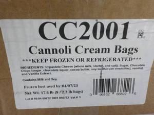 8 ct 2.2 lb. Frozen Pkgs Cannoli Cr...