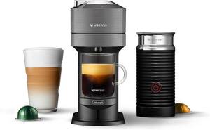 lot 1 image: Nespresso Vertuo Next Coffee and Espresso Machine by DeLonghi with Milk Frother, 8 ounces, Dark Grey NEW