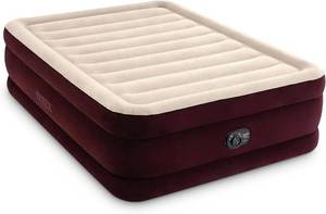 lot 7 image: INTEX Dura-Beam Deluxe Extra Raised Air Mattress Fiber-Tech  Queen Size  Built-in Electric Pump  20in Bed Height  600lb Weight Capacity