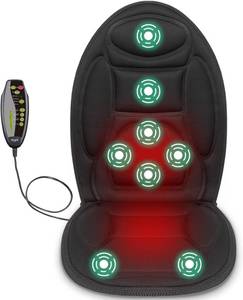 lot 27 image: Mynt Vibrating Massage Chair Pad Relieve Back, Neck, and Thigh Pain with Heating Pads - Over-Seat Cover for Improved Blood Circulation and Muscle Refreshment