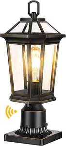 lot 43 image: VIANIS Dusk to Dawn Outdoor Post Light, Matte Black Light Post for Outside with Pier Mount Base, 100% Aluminum Frame NEW