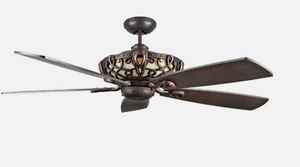 lot 44 image: Luminance Aracruz Indoor 60 LED Ceiling Fan, Oil Rubbed Bronze 60AC5ORB-LED 098197971371 NEW