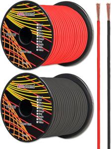 lot 74 image: 4 Pack Of 2 GS Power 10 Gauge Stranded Flexible Copper Clad Aluminum CCA Primary Automotive Wire for Car Audio Video Amplifier 12 Volt Trailer 100ft Red & 100 ft Black NEW