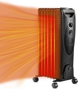 lot 81 image: Oil Filled Radiator Heater, 1500W Portable Electric Oil-Filled Radiant Heatings, Space Heater with Tip-Over & Overheat Protection(Black)