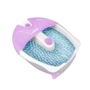 lot 95 image: Conair Soothing Pedicure Foot Spa Bath with Soothing Vibration Massage, Deep Basin Relaxing Foot Massager with Jets, PinkWhite NEW