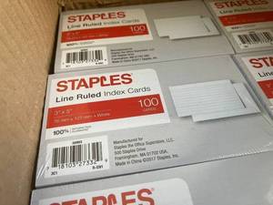 lot 94 image: Lined Index Cards
