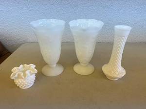 White Glass Vases