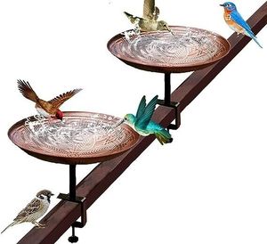lot 203 image: NEW Svedmso 2-Piece Metal Detachable Birdbath Bowl