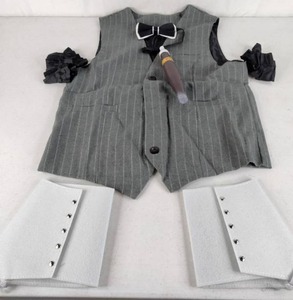 lot 307 image: Roaring Retro Boys Little Gangster Pinstripe Costume, Armband Garters, Etc.