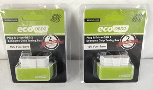 lot 313 image: (2) Economy Fuel Saver Eco OBD2 Benzine Tuning Box Chip For Car Petrol Saving Green