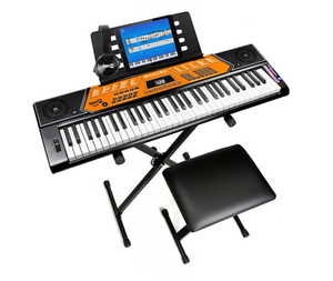 lot 213 image: NEW RockJam 650 61-Key Electric Keyboard Super Kit with Headphones