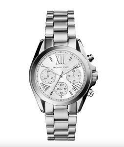 lot 325 image: NEW Michael Kors Womens Mini Bradshaw Stainless Steel Chronograph Watch