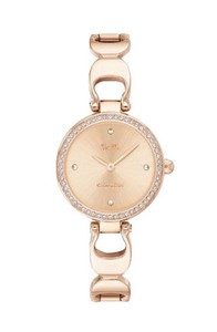 lot 326 image: NEW Coach Womens Park Crystal Carnation Goldtone Bracelet Watch