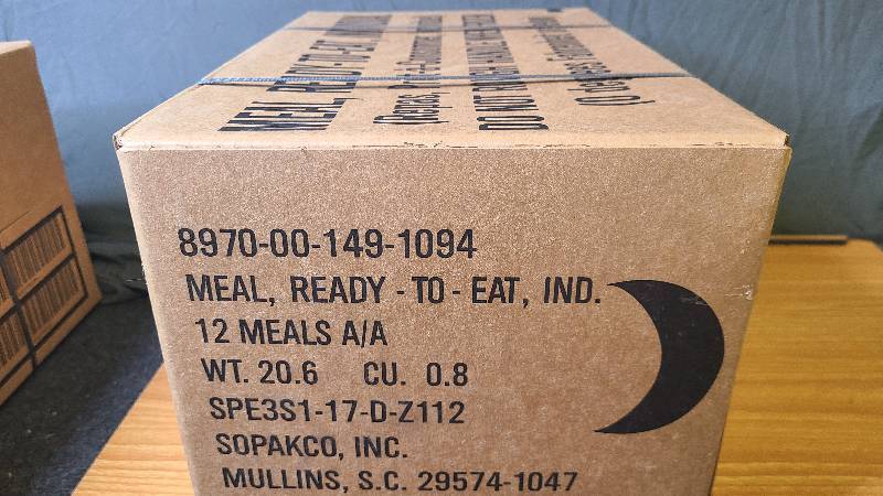 V MRE Meals Ready to Eat new in case Menu A