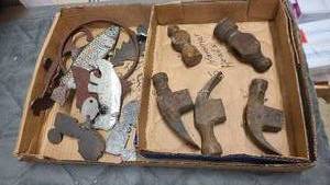 Laser cut towel holders and vintage hammer heads