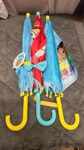 3x Childrens sized umbrellas with Cocomelon