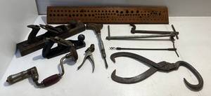 Misc. Antique Tools Including Wood Planes & More