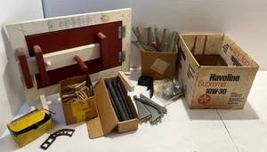 Misc. Items Some Vintage Including Railroad Spikes, Replica Door Latch (With Provenance)  And More