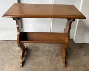 Three Misc. Wood Side Tables & Shelf
