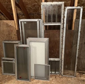 Large Group Of Misc. Size Windows, Some Crank Out (Perfect For Deer Shack Or Deer Stand)