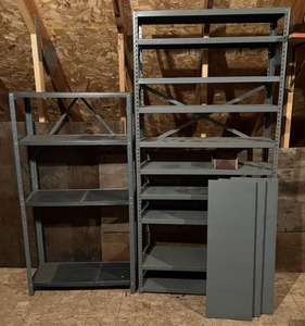 Two Metal Storage Shelves 1 57 x 30 x 12 1 75T x 36W x 12D