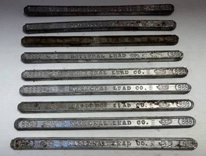 9 National Lead Co. 888 Lead Bars
