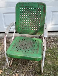 Antique All Metal Yard Chair