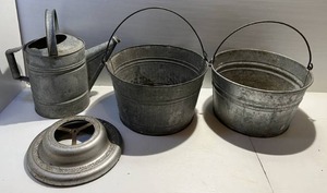 Misc. Vintage Galvanized Items Including Watering Can & More