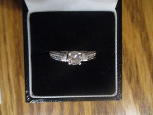 Antique Style Wedding Engagement Ring. Brialliant cut .40 ct Clarity S11 Color is G