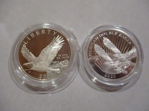 2020 Double Eagle Cook Islands and 2008 Liberty Eagle Dollar - Beautiful Coins