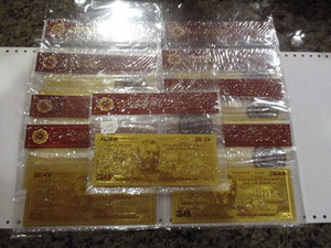 9 - 99.9 24kt Carot Gold $50 Gold Foil Notes