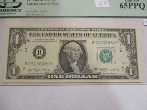 1977 $1 Federal Reserve Note PCGS 65PPQ Gem New