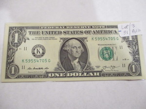 3- Uncirculated Consecutive serial # $1 2013 Notes