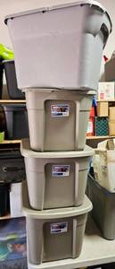 lot 1 image: 4-18 Gallon Sterelite Totes With 2-Lids