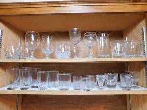 lot 80 image: Household Kitchen Bar Drink Glasses, Shot Glasses Etc