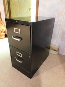 lot 111 image: Home Furnishings Two Drawer Black File Cabinet