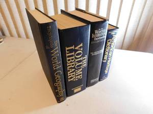 lot 129 image: Books Informational Hard Cover Geography Webster Dictionary etc.