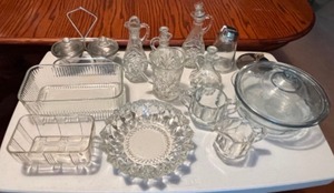 lot 84 image: Household Kitchen Entertaining Service Glass Silver Refrigerator Jars