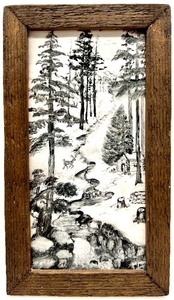 lot 44 image: Vintage Antler Box  Wooden Framed Picture and Other Odds & Ends