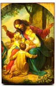 lot 50 image: Vintage Holy Family Statue Figure, Miniature Last Judgement Winged Altar and Pantanassa Icon of the Mother of God Artwork