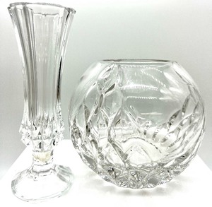 lot 56 image: Vintage GODINGER HURRICANE Crystal Candle Holder, Pressed Glass Ice Bucket, Art Deco Bud Vase & More